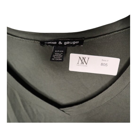 #805 Cable & Gauge Women's Small Pocket T-Shirt, Gray - Picture 4 of 4